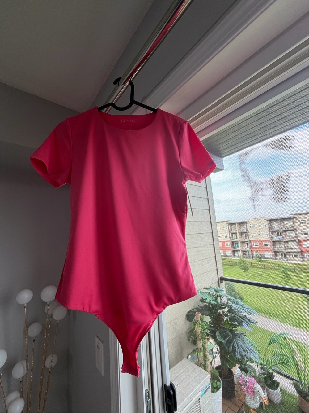 SPANX Vibrant Pink Short Sleeve Bodysuit
